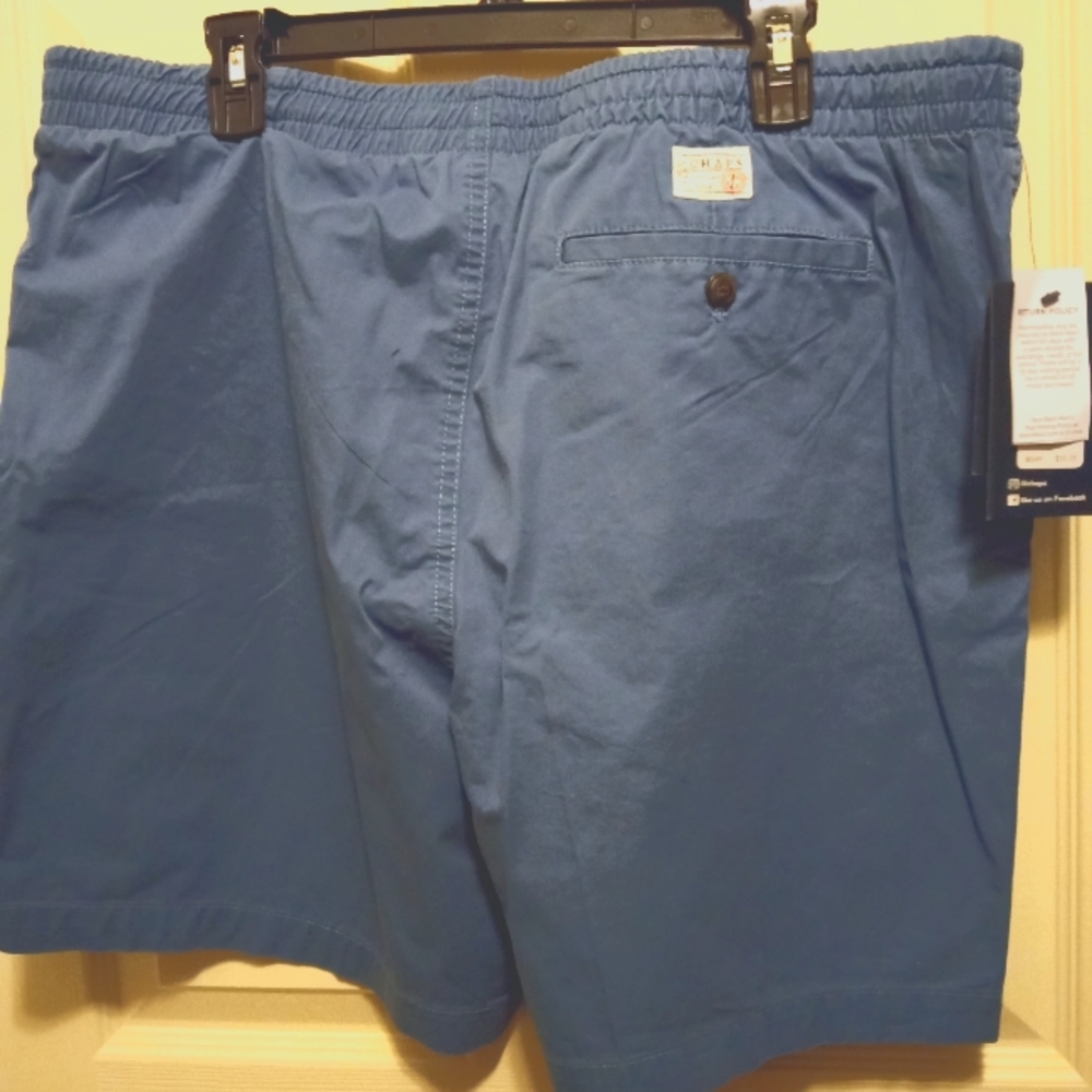 Chaps Coastland Wash Expandable Waistband Indigo Blue Shorts XXL $50
